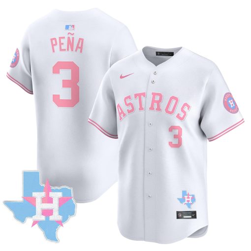 Unisex Astros Bubblegum Pink Vapor Premier Limited Jersey #3 PENA