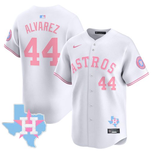 Unisex Astros Bubblegum Pink Vapor Premier Limited Jersey #44 ALVAREZ
