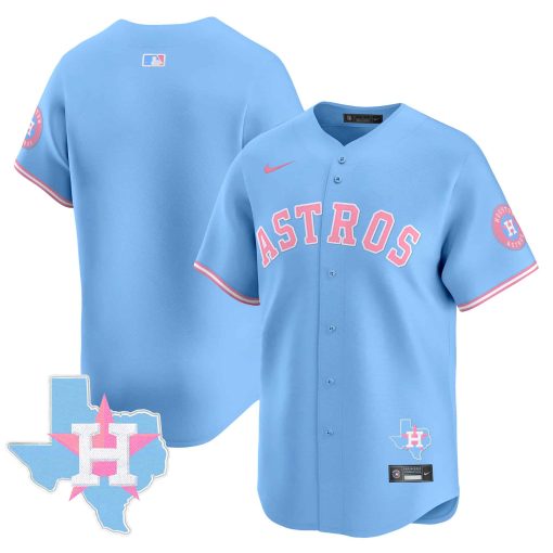 Unisex Astros Bubblegum Pink Vapor Premier Limited Jersey BLUE BLANK