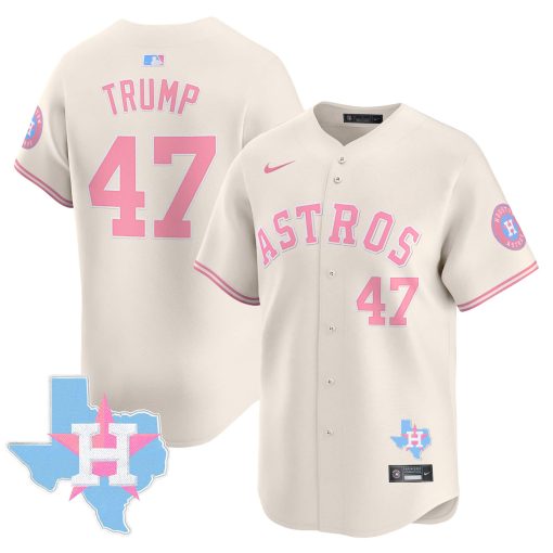 Unisex Astros Bubblegum Pink Vapor Premier Limited Jersey CREAM #47 TRUMP