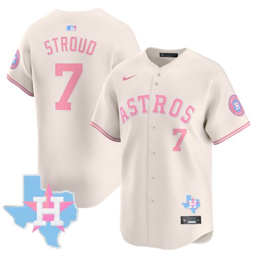 Unisex Astros Bubblegum Pink Vapor Premier Limited Jersey CREAM #7 STROUD