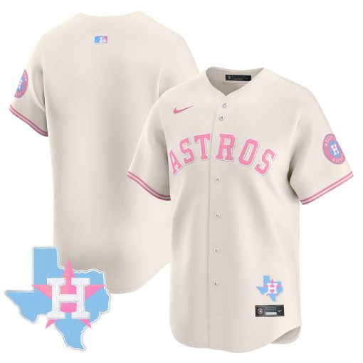 Unisex Astros Bubblegum Pink Vapor Premier Limited Jersey CREAM BLANK