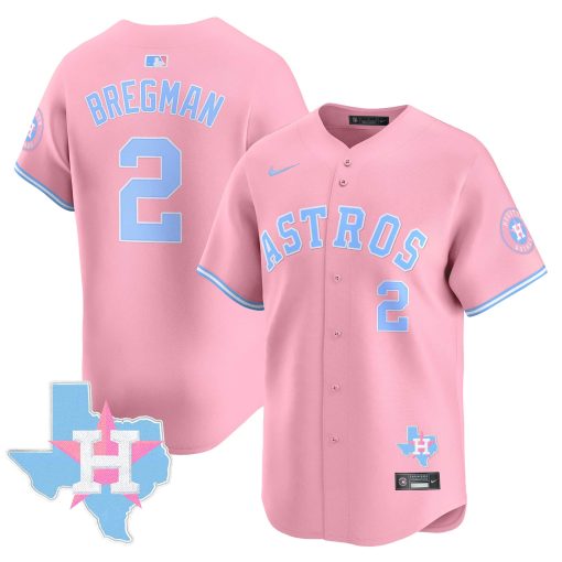 Unisex Astros Bubblegum Pink Vapor Premier Limited Jersey PINK #2 BREGMAN