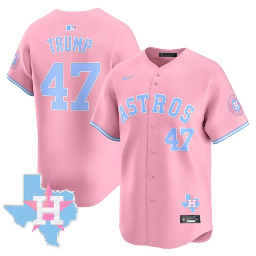 Unisex Astros Bubblegum Pink Vapor Premier Limited Jersey PINK #47 TRUMP