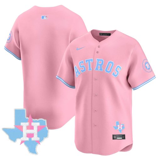 Unisex Astros Bubblegum Pink Vapor Premier Limited Jersey PINK BLANK