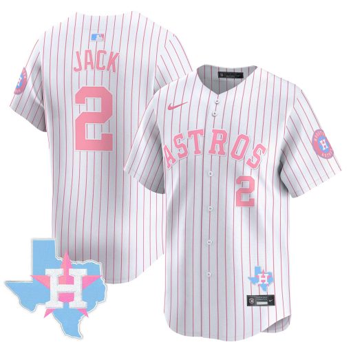 Unisex Astros Bubblegum Pink Vapor Premier Limited Jersey PINSTRIPE #2 JACK