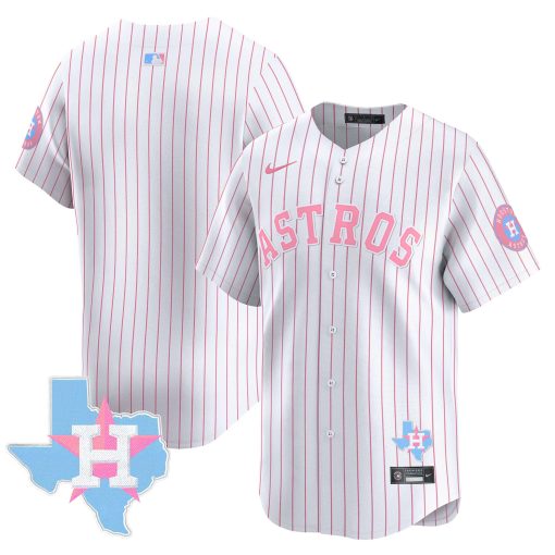 Unisex Astros Bubblegum Pink Vapor Premier Limited Jersey PINSTRIPE BLANK