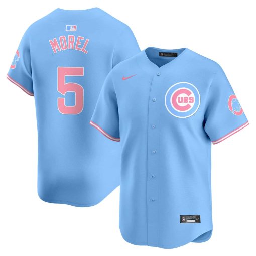 Unisex Chicago Cubs Bubblegum BLUE Vapor Premier Limited Jersey #5 MOREL