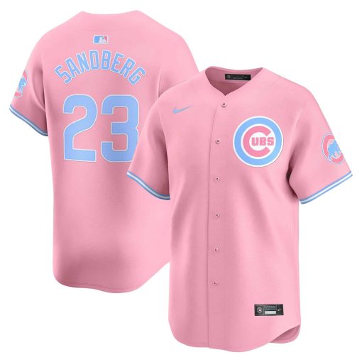 Unisex Chicago Cubs Bubblegum Pink Vapor Premier Limited Jersey #23 SANDBERG