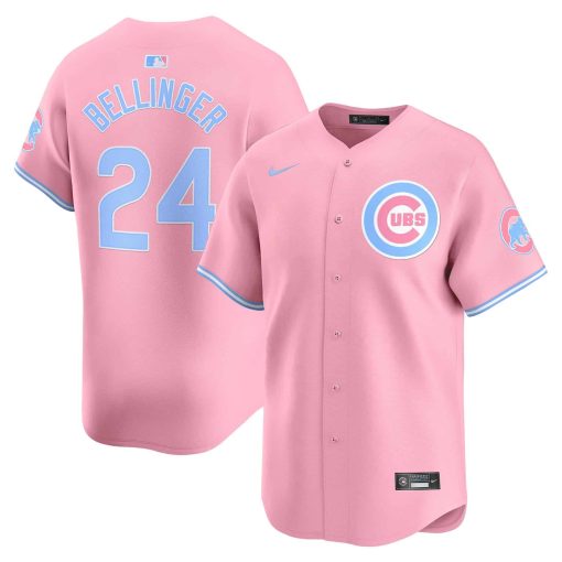 Unisex Chicago Cubs Bubblegum Pink Vapor Premier Limited Jersey #24 BELLINGER