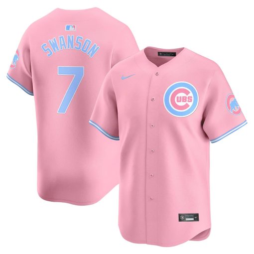 Unisex Chicago Cubs Bubblegum Pink Vapor Premier Limited Jersey #7 SWANSON
