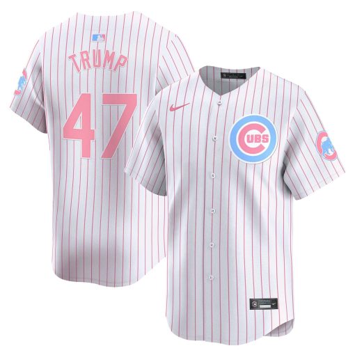 Unisex Chicago Cubs Bubblegum WHITE1 Vapor Premier Limited Jersey #47 TRUMP