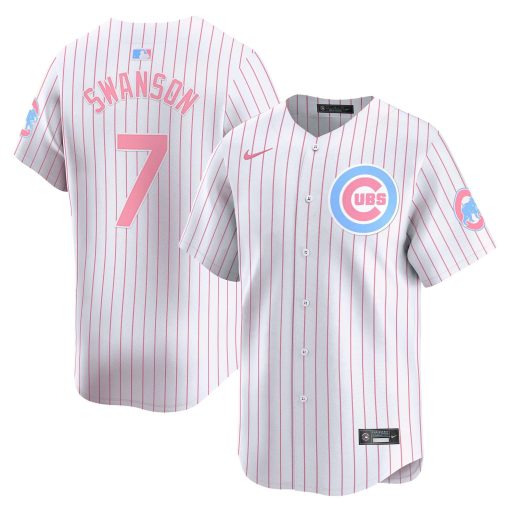 Unisex Chicago Cubs Bubblegum WHITE1 Vapor Premier Limited Jersey #7 SWANSON