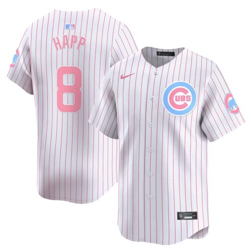 Unisex Chicago Cubs Bubblegum WHITE1 Vapor Premier Limited Jersey #8 HAPP