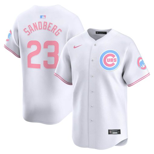 Unisex Chicago Cubs Bubblegum WHITE2 Vapor Premier Limited Jersey #23 SANDBERG