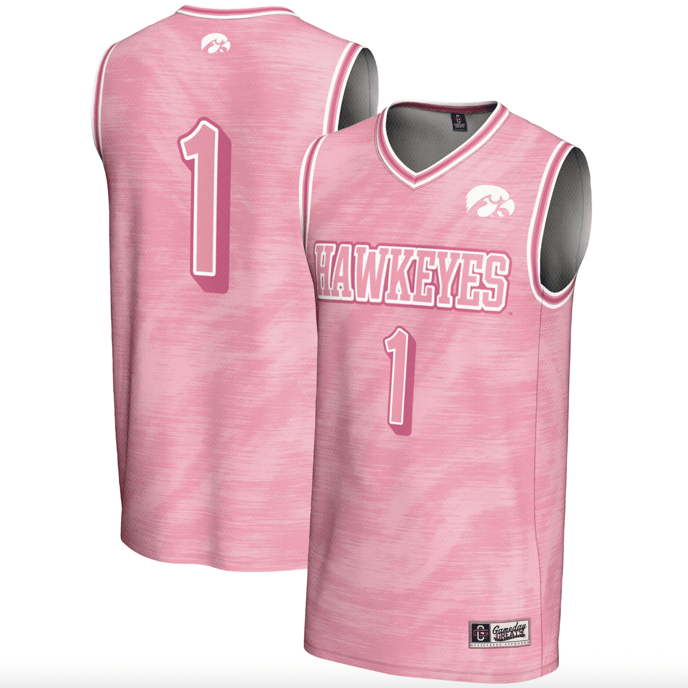 Unisex GameDay Greats #1 Pink Iowa Hawkeyes Lightweight Basketball Jersey