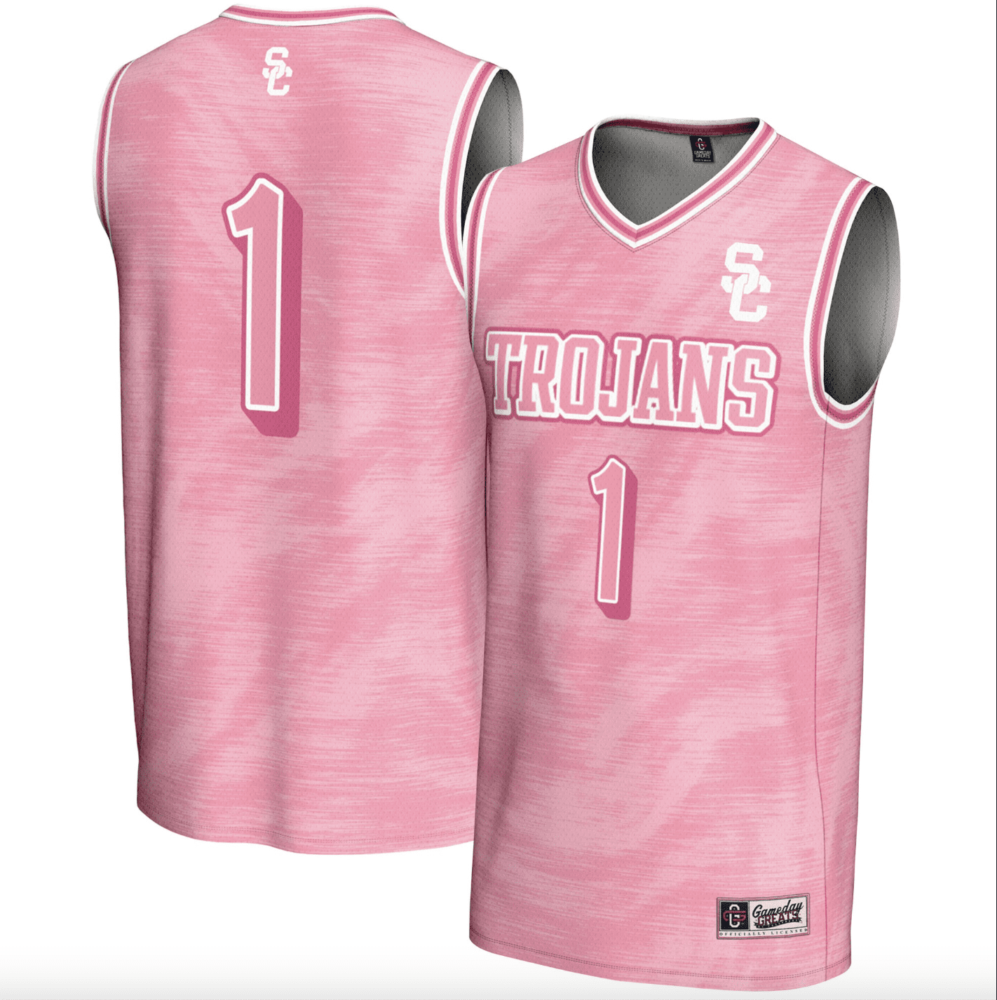 Unisex GameDay Greats #1 Pink USC Trojans Lightweight Basketball Fashion Jersey