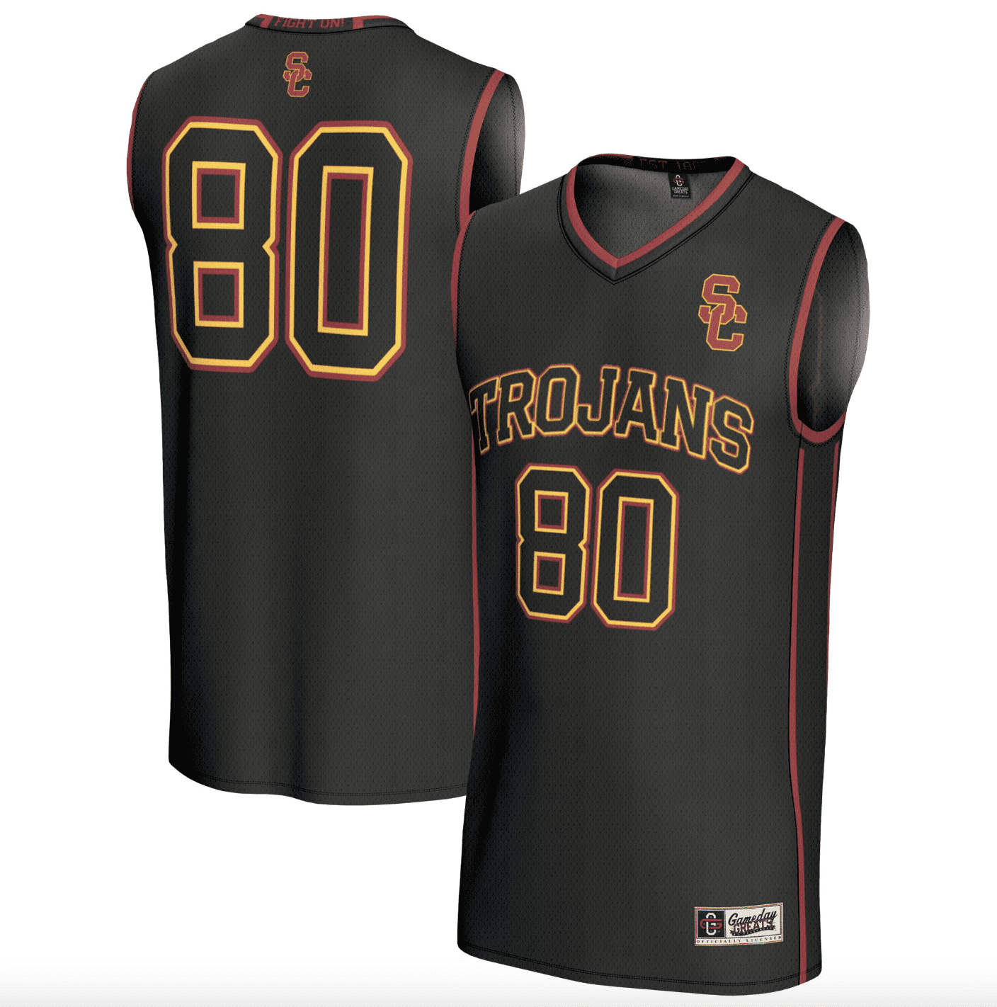 Unisex GameDay Greats #80 Black USC Trojans Lightweight Basketball Fashion Jersey