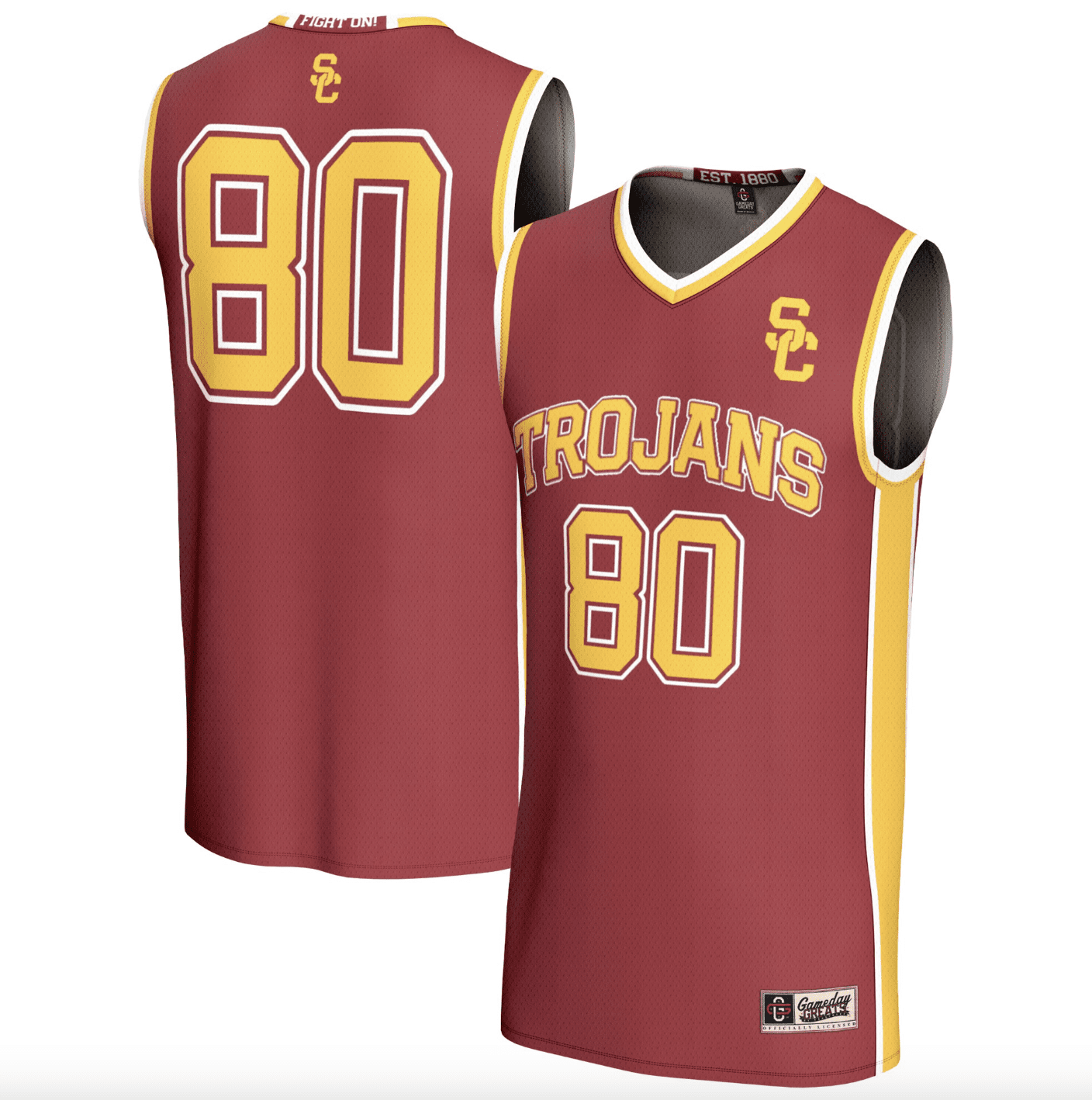 Unisex GameDay Greats #80 Cardinal USC Trojans Lightweight Basketball Fashion Jersey