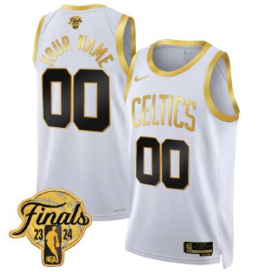 Unisex Nike Kelly Green Boston Celtics Swingman Custom White Gold Jersey