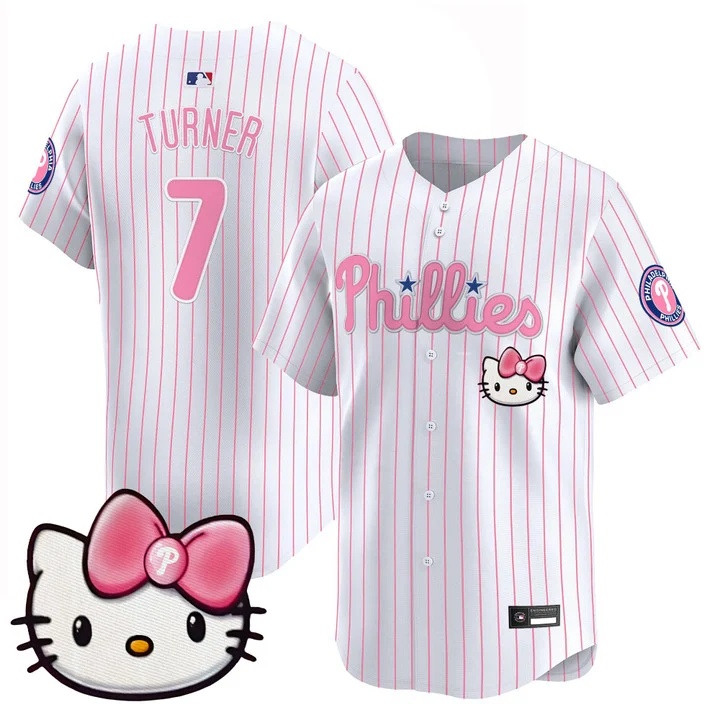 Unisex Philadelphia Phillies Hello Kitty Vapor Premier Limited Jersey #7 Trea Turner