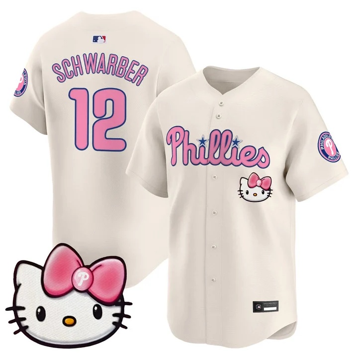 Unisex Philadelphia Phillies Hello Kitty Vapor Premier Limited Jersey cream #12 Kyle Schwarber