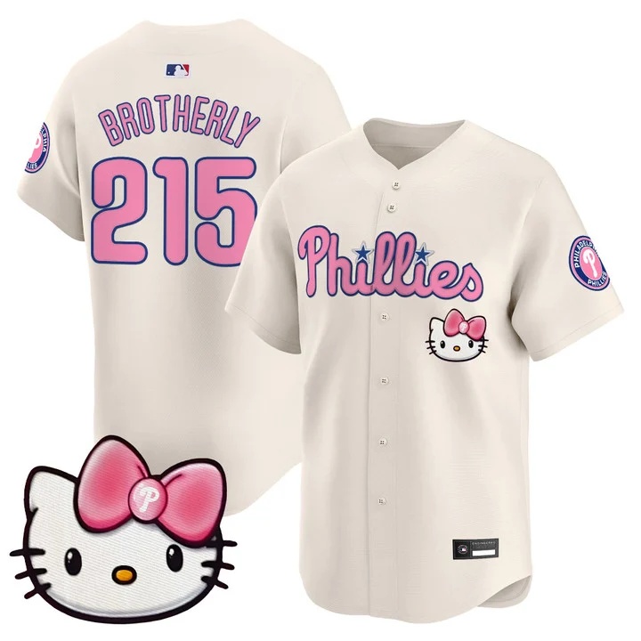 Unisex Philadelphia Phillies Hello Kitty Vapor Premier Limited Jersey cream #215 Brotherly