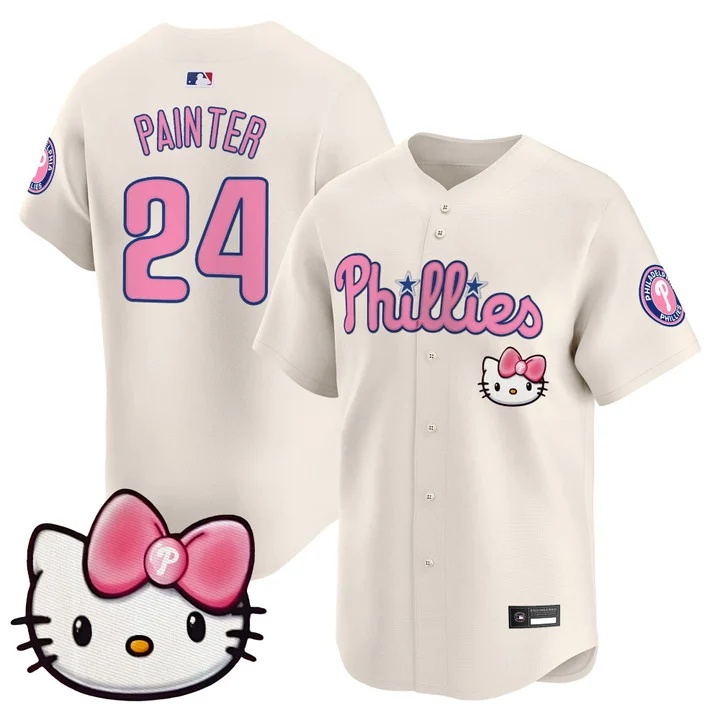 Unisex Philadelphia Phillies Hello Kitty Vapor Premier Limited Jersey cream #24 Andrew Painter
