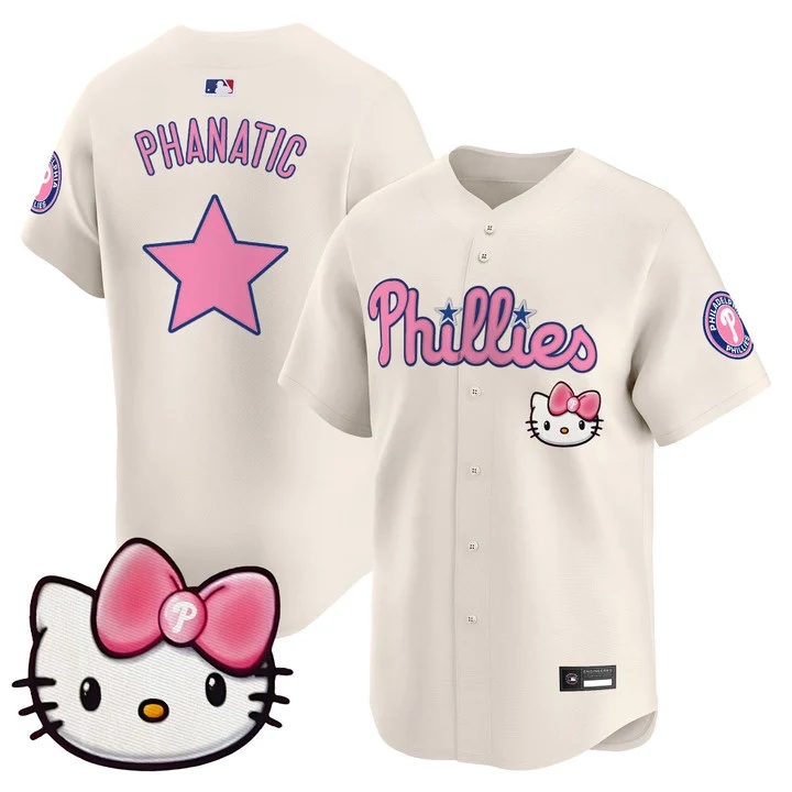 Unisex Philadelphia Phillies Hello Kitty Vapor Premier Limited Jersey cream Phanatic