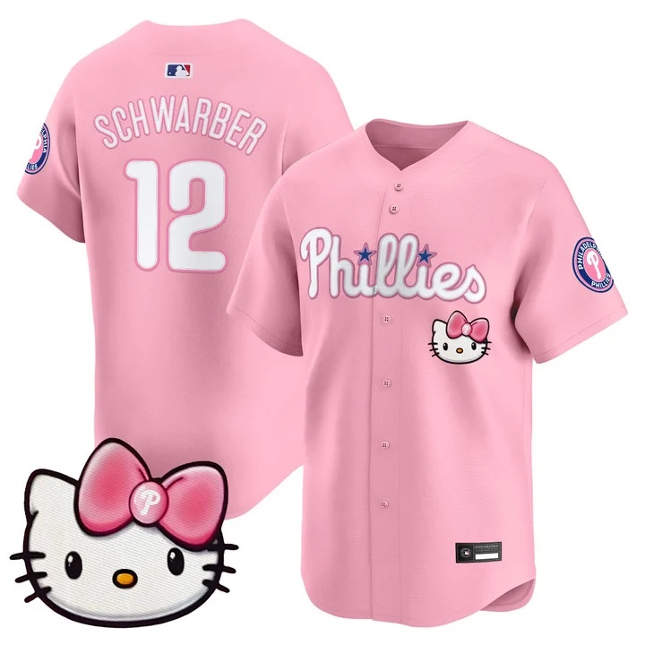 Unisex Philadelphia Phillies Hello Kitty Vapor Premier Limited Jersey pink #12 Kyle Schwarber