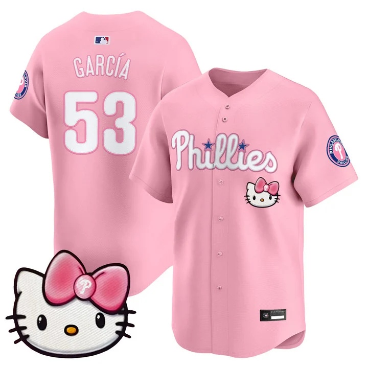 Unisex Philadelphia Phillies Hello Kitty Vapor Premier Limited Jersey pink #53 Adolis Garcia