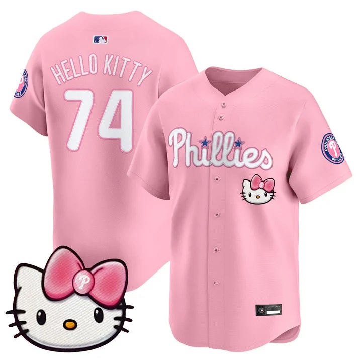 Unisex Philadelphia Phillies Hello Kitty Vapor Premier Limited Jersey pink #74 Hello Kitty