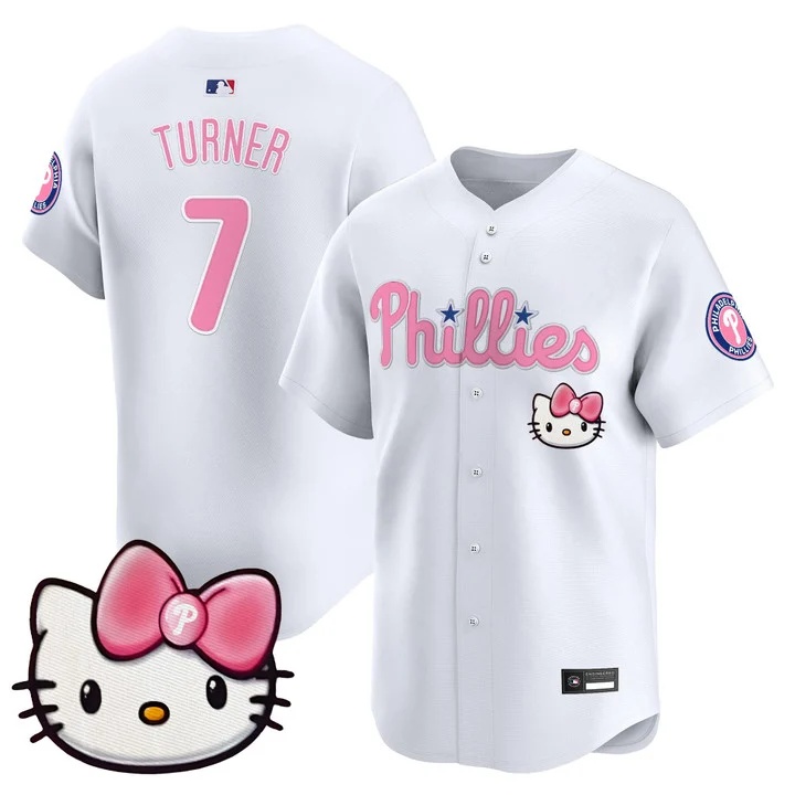 Unisex Philadelphia Phillies Hello Kitty Vapor Premier Limited Jersey white #7 Trea Turner