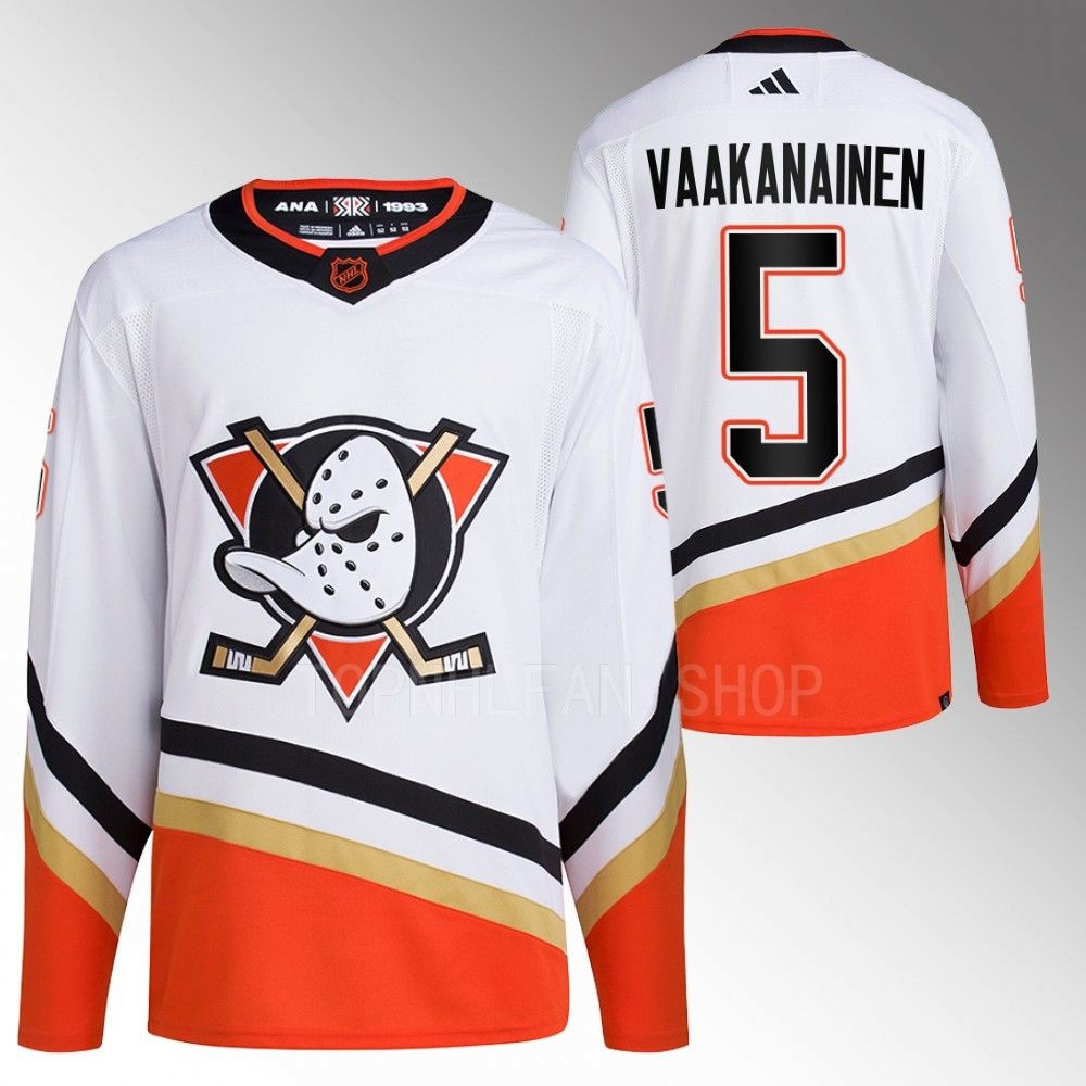 Urho Vaakanainen Anaheim Ducks Reverse Retro 2.0 Authentic Primegreen White 2022 Jersey