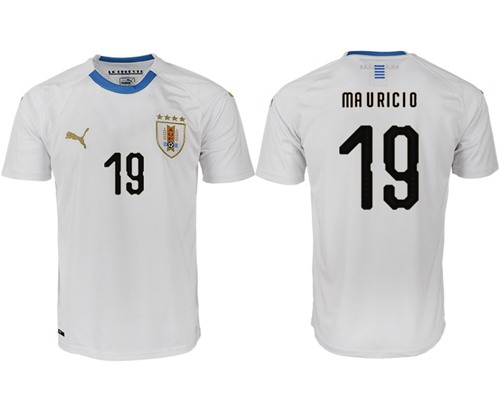 Uruguay #19 Ma V Ricio Home Soccer Country Jersey