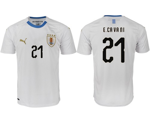 Uruguay #21 E.Cavani Home Soccer Country Jersey
