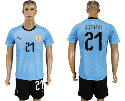 Uruguay #21 E.Cavani Home Soccer Country Jersey