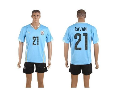Uruguay #21 E.Cavani Home Soccer Country Jersey