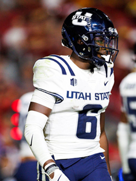 Utah State Aggies #6 Ike Larsen White College Football Jersey 