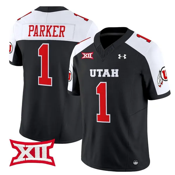 Utah Utes #1 Wayshawn Parker Black White Gratitude Limited Football Jersey 