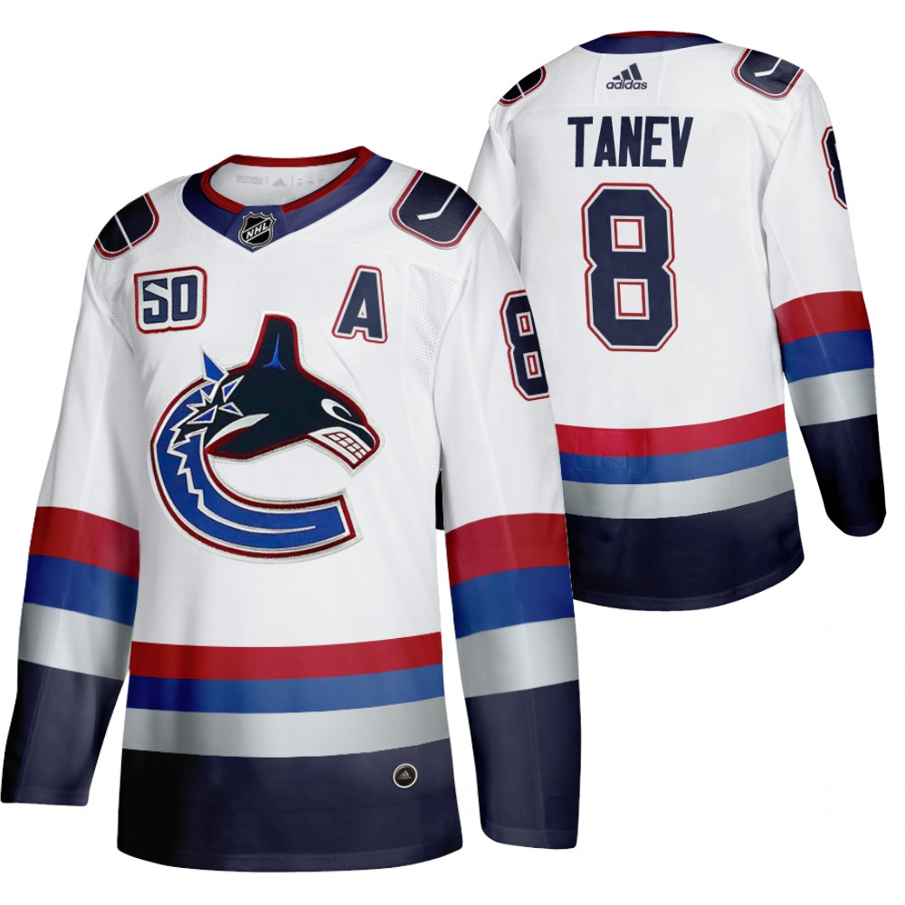Vancouver Canucks Christopher Tanev 50th Anniversary White Vintage Jersey