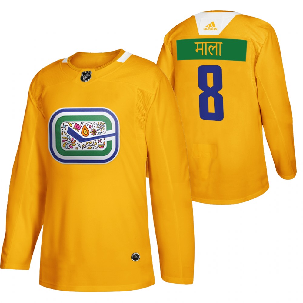 Vancouver Canucks Conor Garland Yellow Diwali Night Hindi Limited Jersey