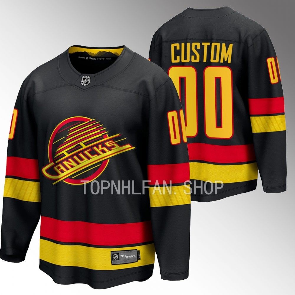 Vancouver Canucks Custom Black 2023-24 Alternate Breakaway Player Jersey