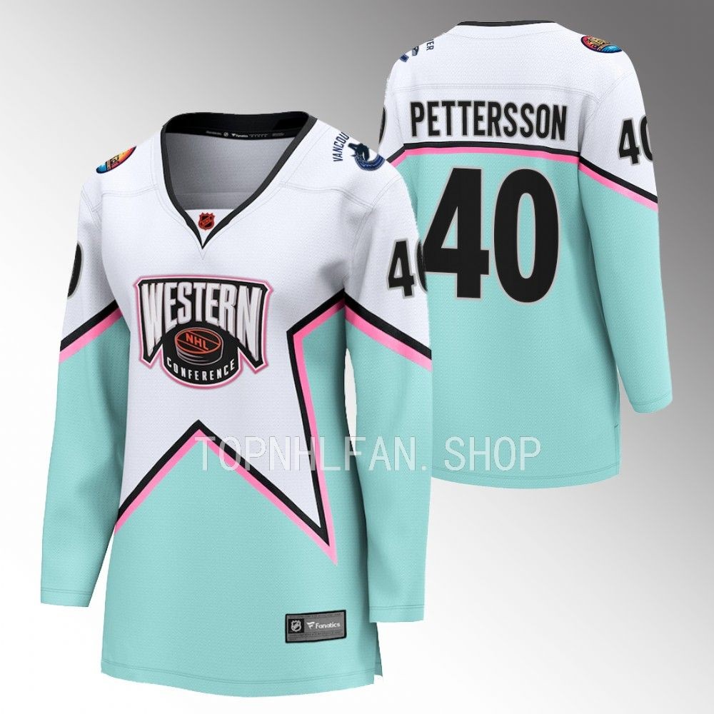 Vancouver Canucks Elias Pettersson 2023 NHL All-Star Western Conference Women White Breakaway Player Jersey