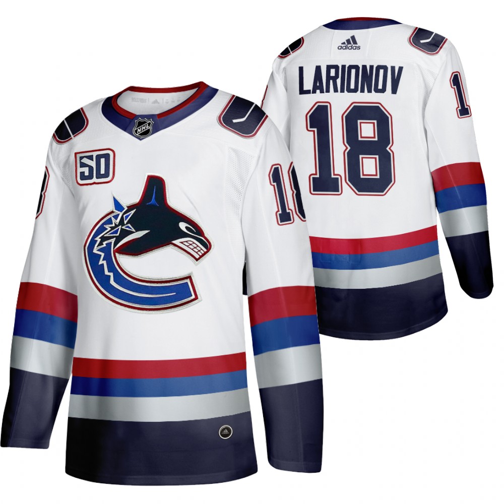 Vancouver Canucks Igor Larionov 50th Anniversary White Vintage Jersey