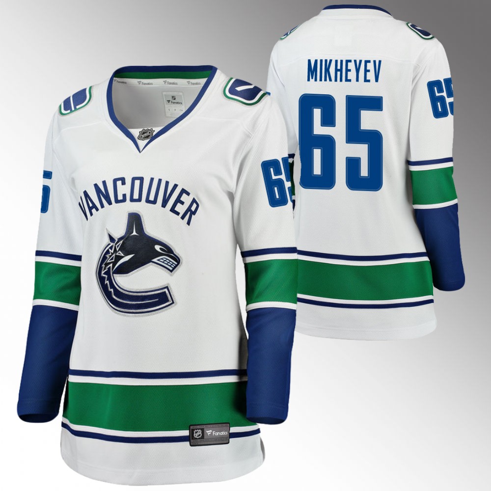 Vancouver Canucks Ilya Mikheyev Women White 2022 Away Jersey