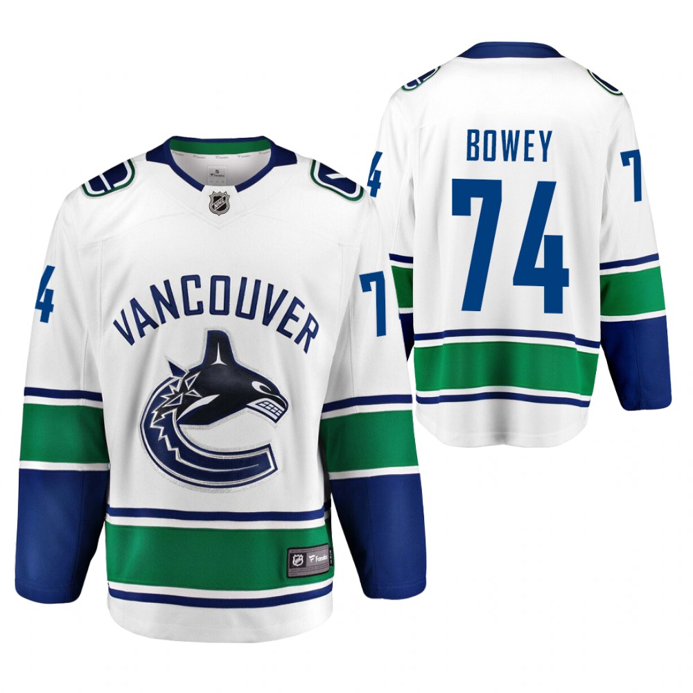 Vancouver Canucks Madison Bowey White Away 2021 Trade Jersey