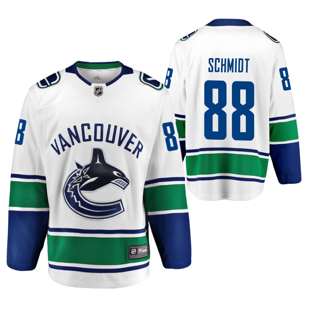Vancouver Canucks Nate Schmidt White 2020-21 Away Breakaway Player Jersey