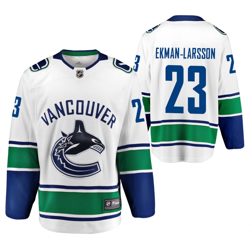 Vancouver Canucks Oliver Ekman-Larsson White 2021 Away Player Jersey