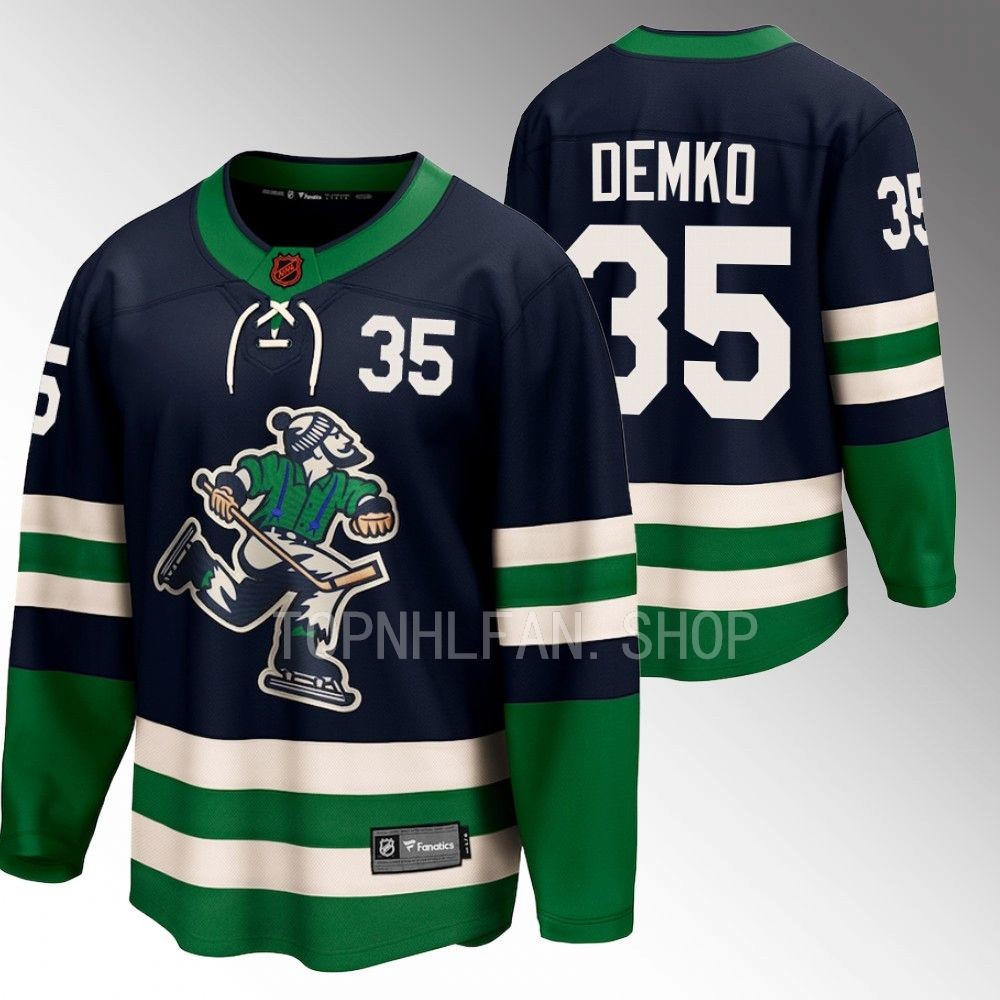 Vancouver Canucks Thatcher Demko Navy 2022 Special Edition 2.0 Breakaway Retro Jersey